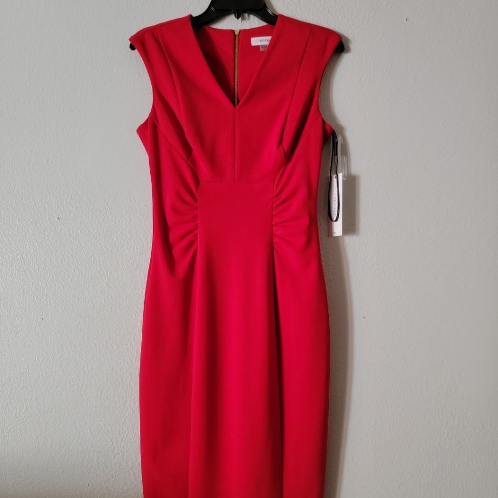 Red Sleeveless Calvin Klein Dress